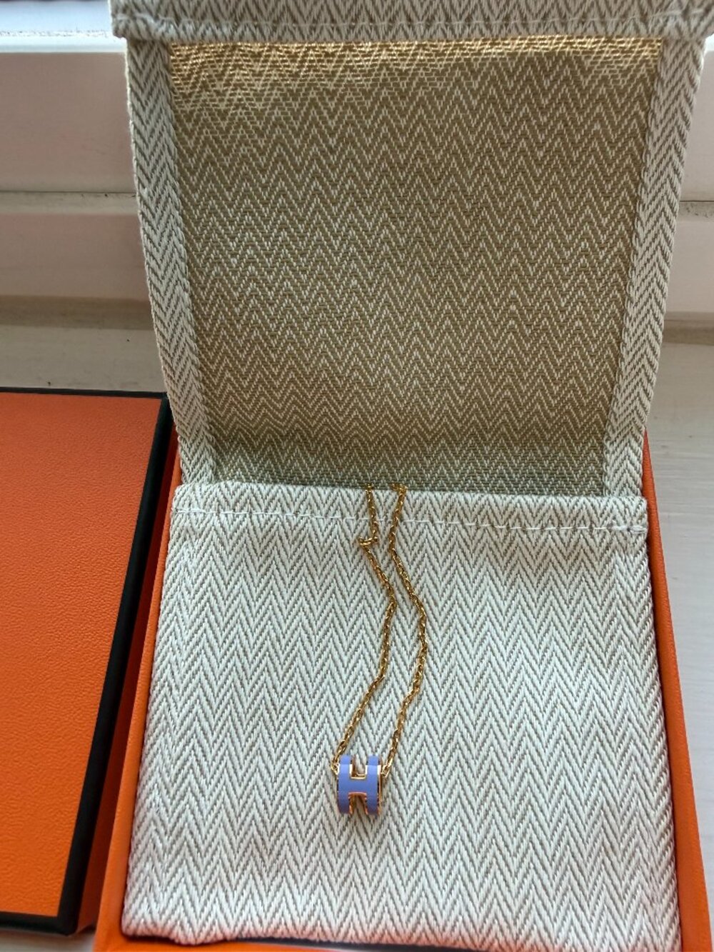 Hermes Mini Pop H pendant - Rose Gold & Lavender